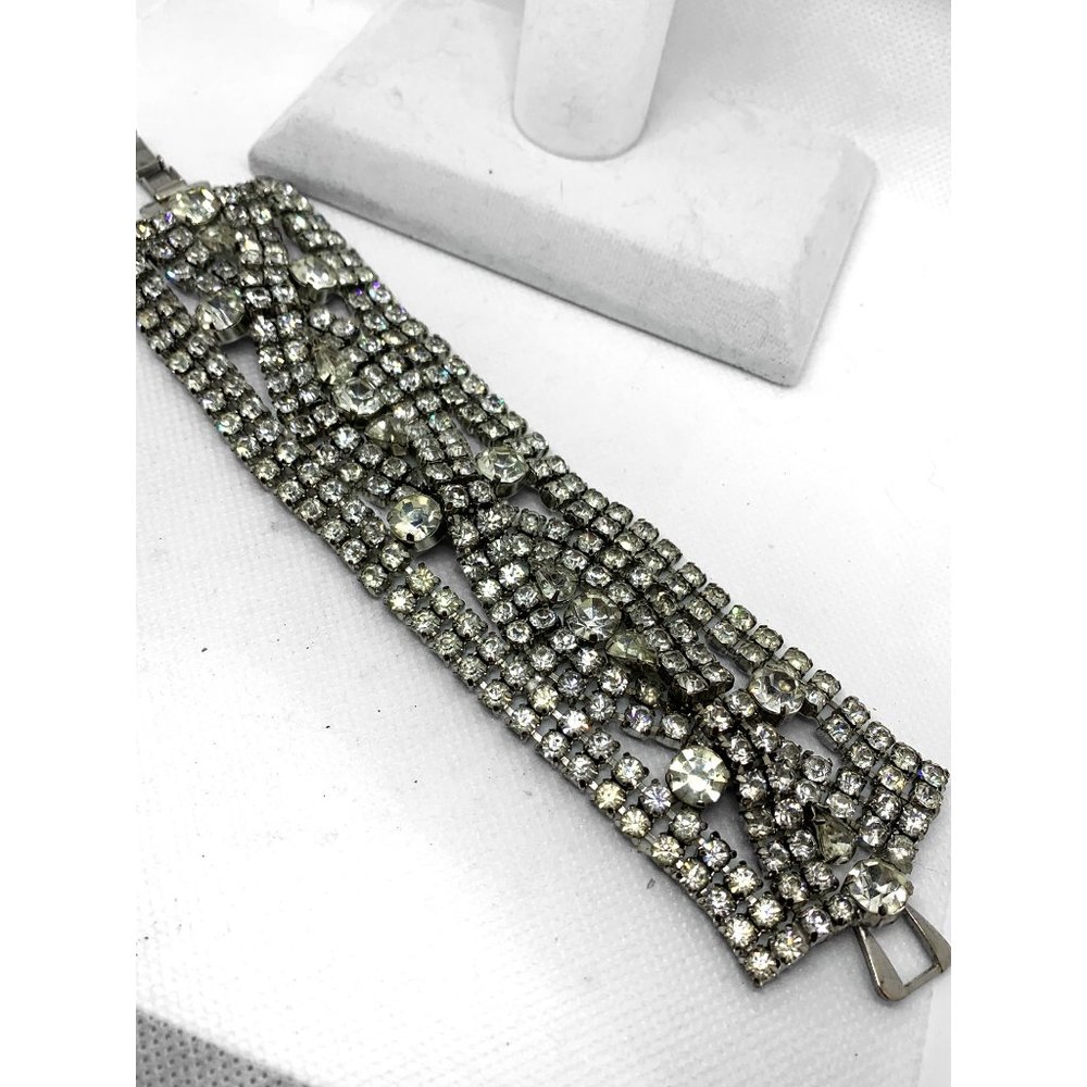 Vintage Oversized Rhinestone Bracelet Hollywood